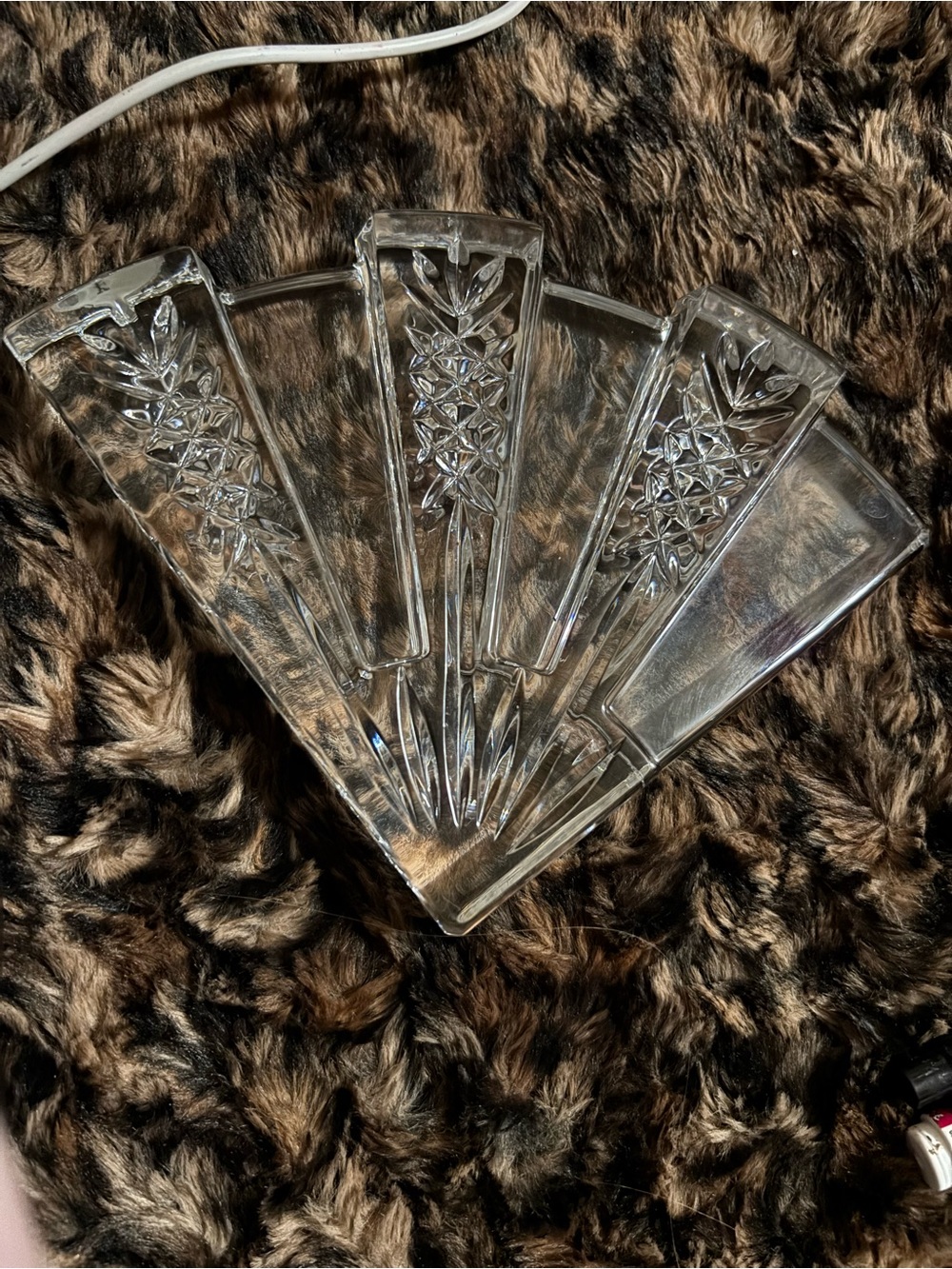 Clear Crystal Fan-Shaped Decorative Tray - Home